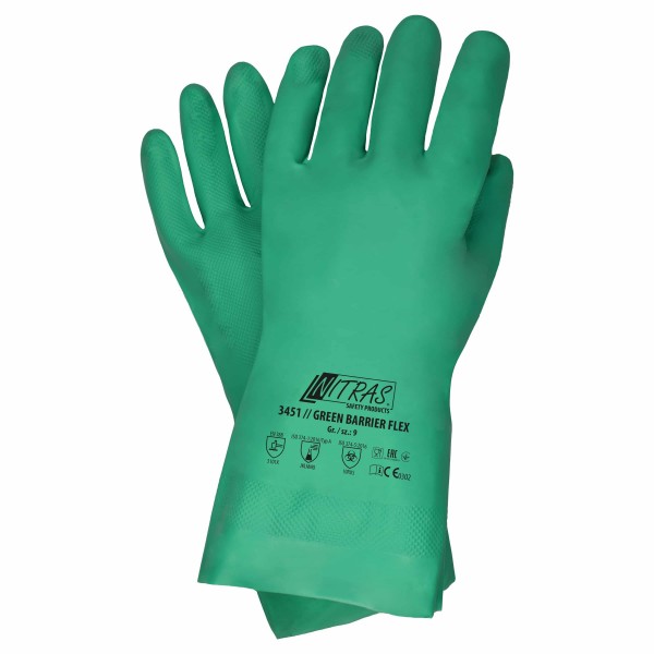 Chemikalienschutzhandschuhe Nitras 3451 GREEN BARRIER FLEX im 12er Pack