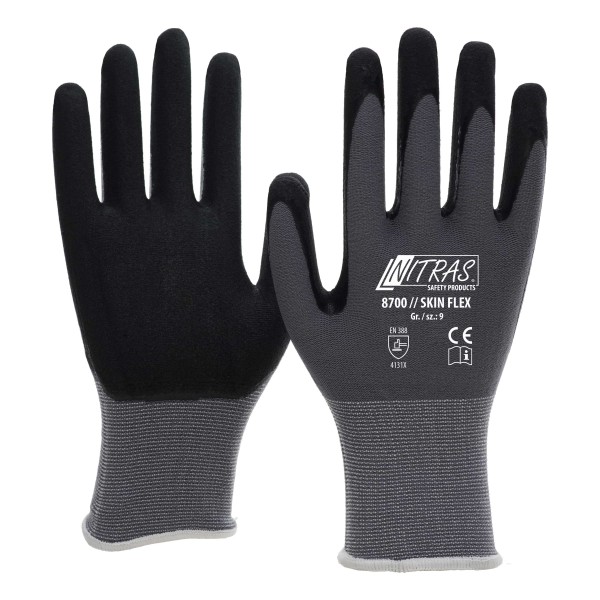 Spezialbeschichtung Handschuh Nitras 8700 SKIN FLEX 3D im 12er Pack