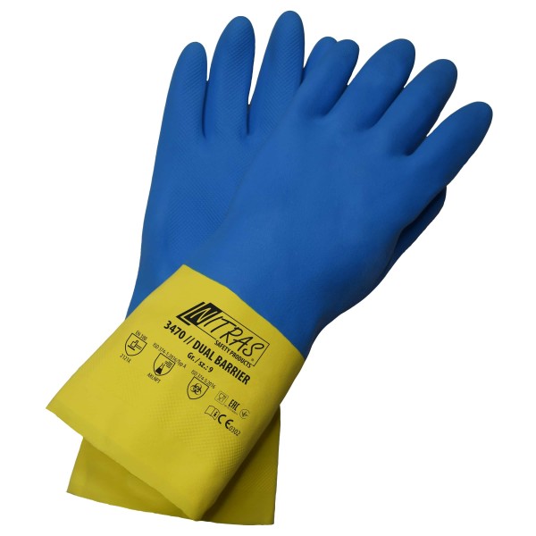 Chemikalienschutzhandschuhe Nitras 3470 // DUAL BARRIER im 12er Pack